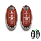 2Pcs Brown TPU Full Seal Remote Key Cover for Nissan (2019–2024)