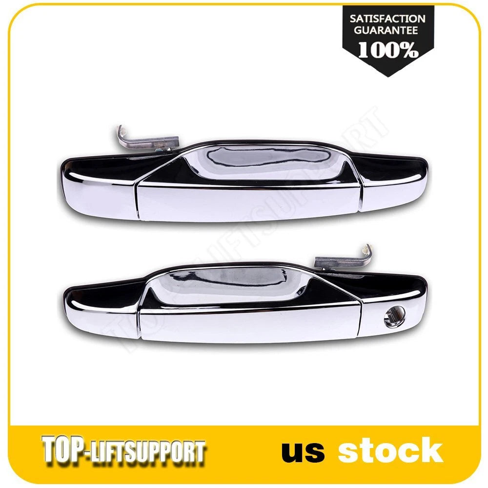 Set of 2 Chrome Exterior Door Handles for Chevy Pickup Truck