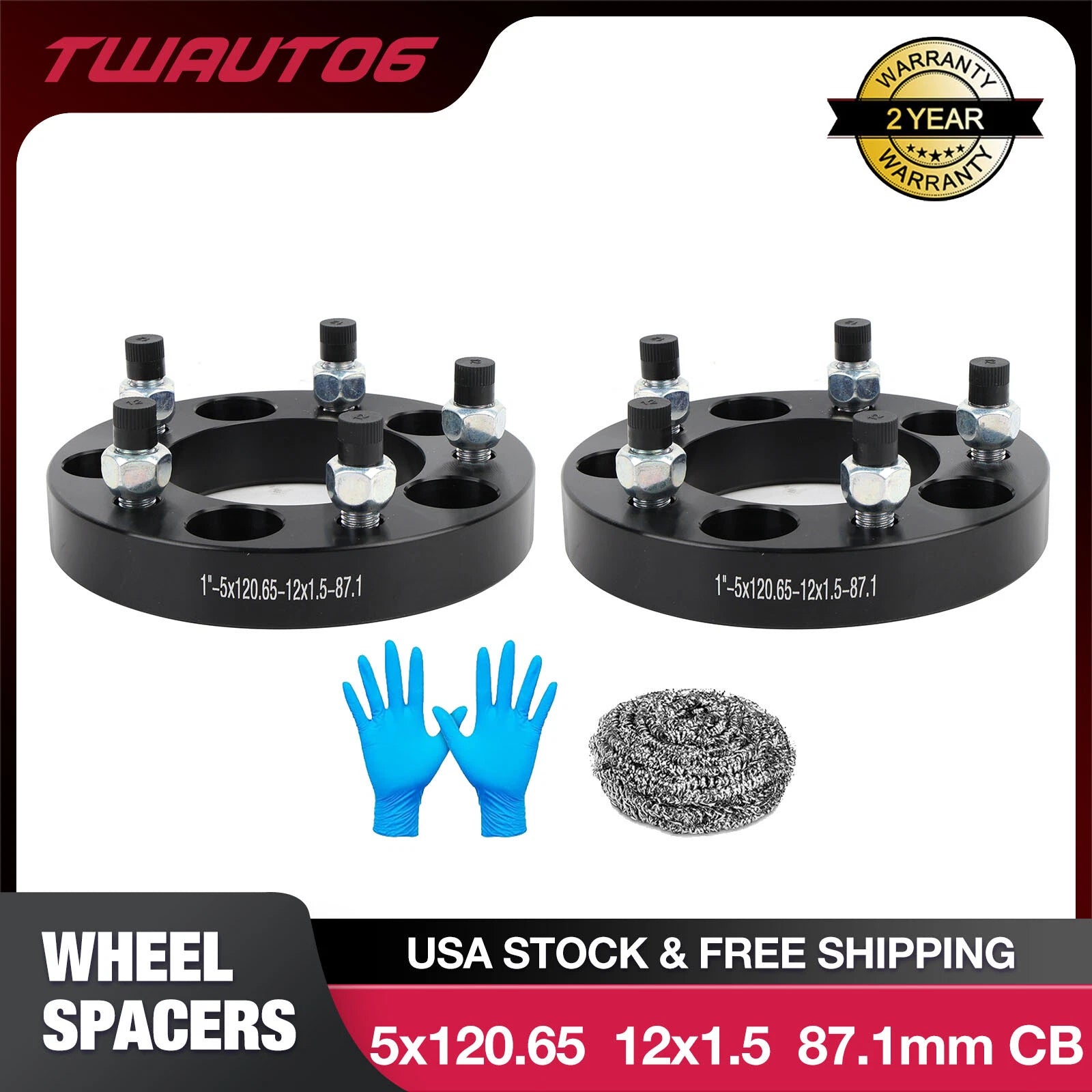 2PCS 1" 5x4.75 Wheel Spacers for Chevy S10 Blazer GMC Sonoma Pontiac (1994–2004)