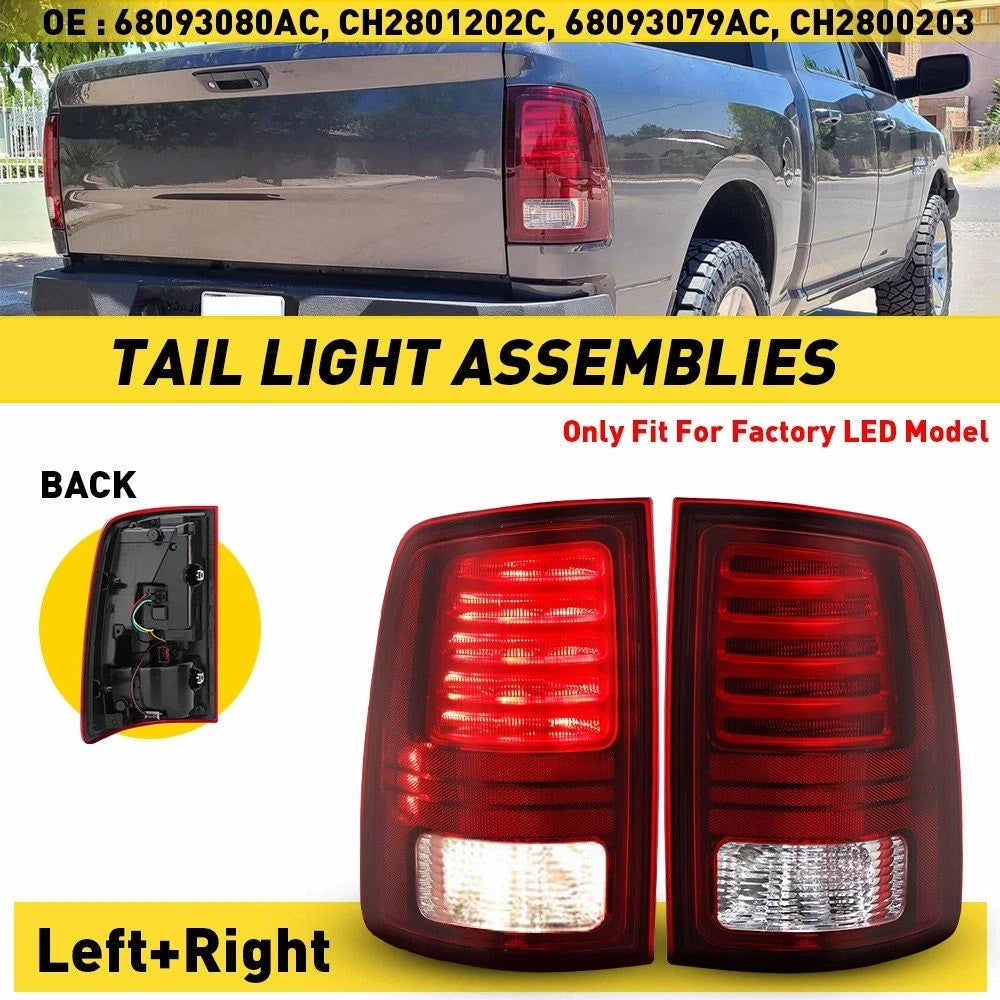 2X LED Tail Lights for RAM 1500 2500 3500 (2010–2018) 68093079 H