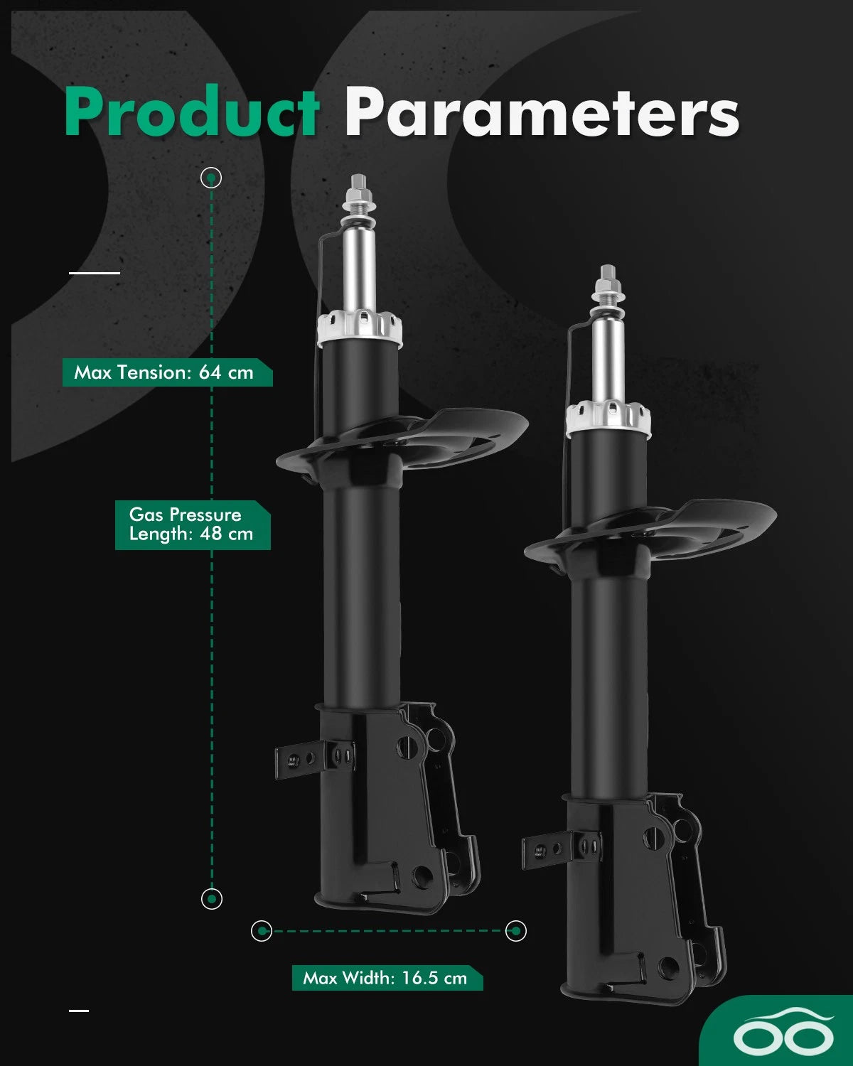 Strut Shock Absorber Assemblies for Dodge Journey (2009–2016) Front Pair