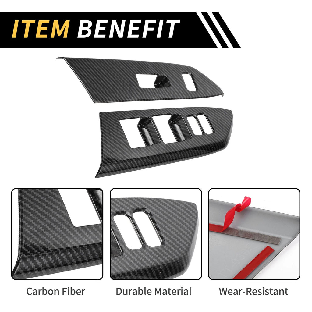 Set of 1 Carbon Fiber Front Door Window Switch Panel for Toyota Tundra (2014–2021)