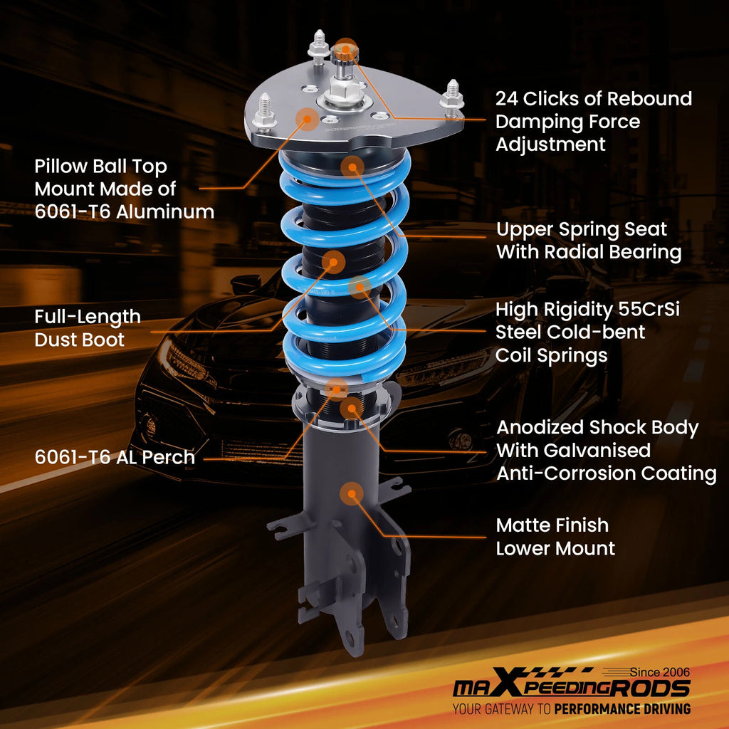 Coilovers 24 Click Damper Adjustable for Nissan Altima (2007-2013)