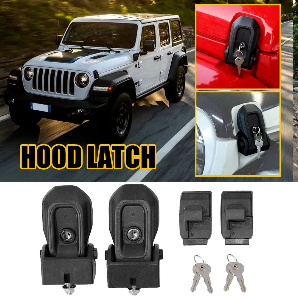 Locking Hood Latch for Jeep Wrangler JL JLU (2018–2023)