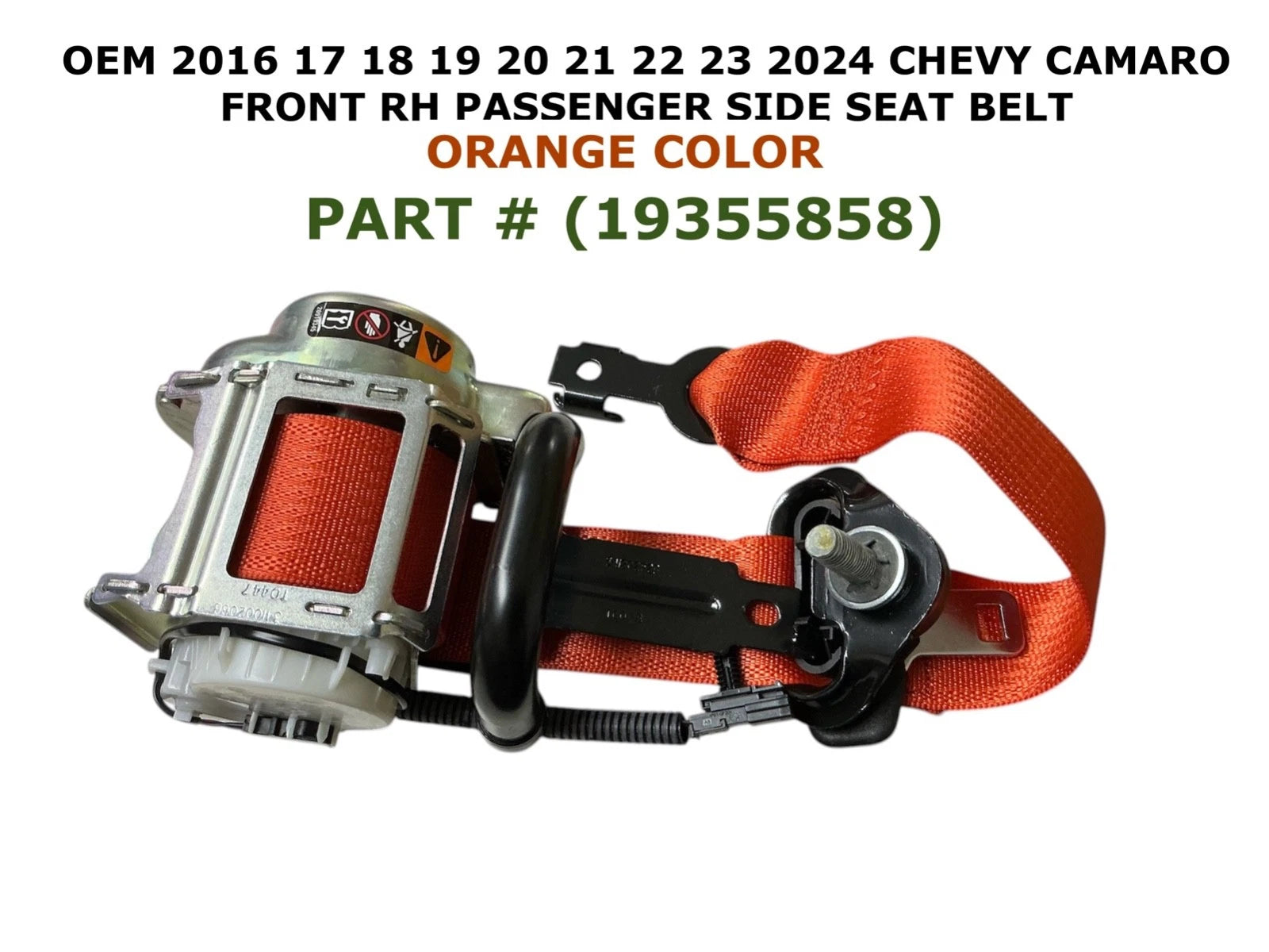Right Side Seat Belt for Chevy Camaro (2016–2024) ORANGE 19355858