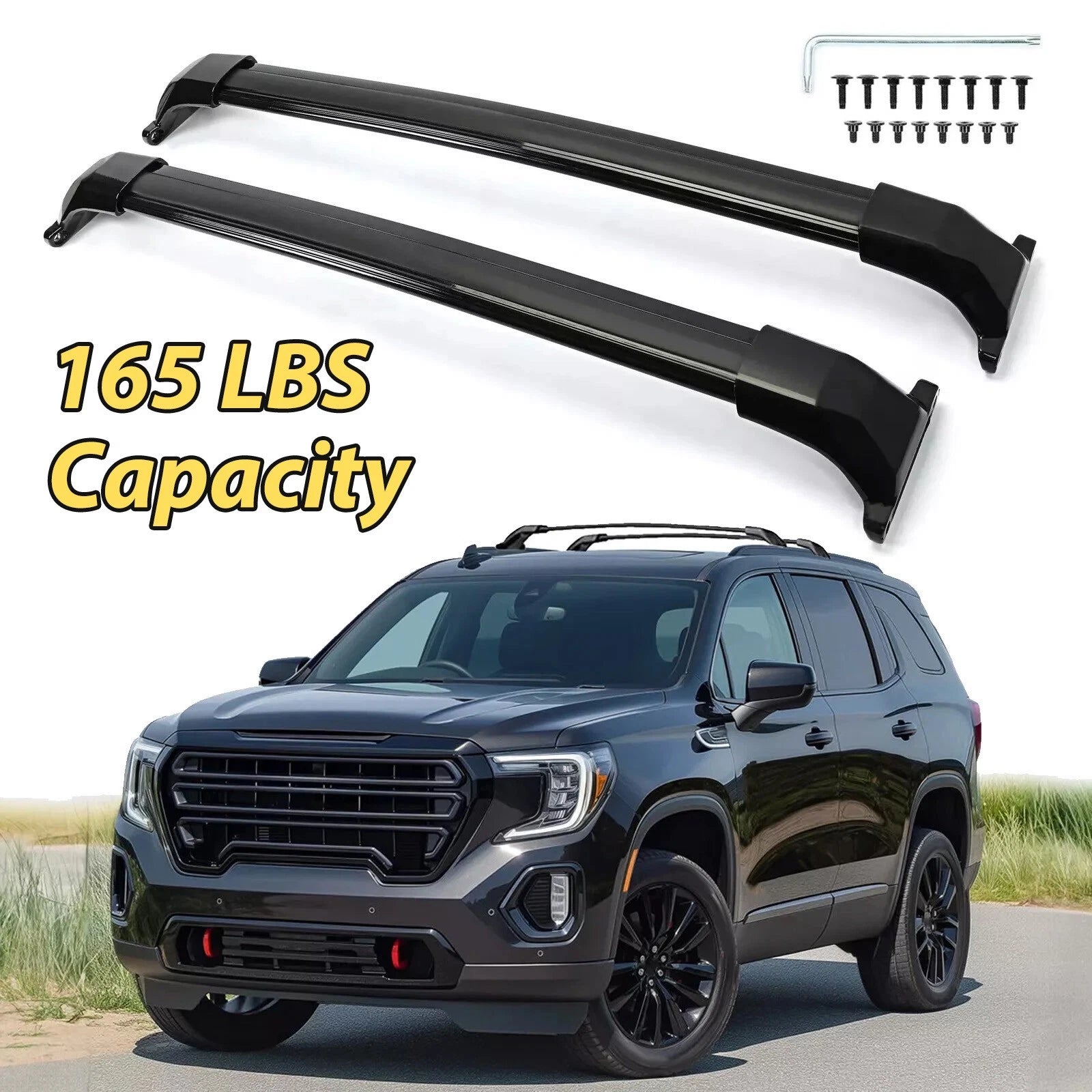 Set of 2 Roof Rack Rail Cross Bars for GMC Acadia (2017–2023)