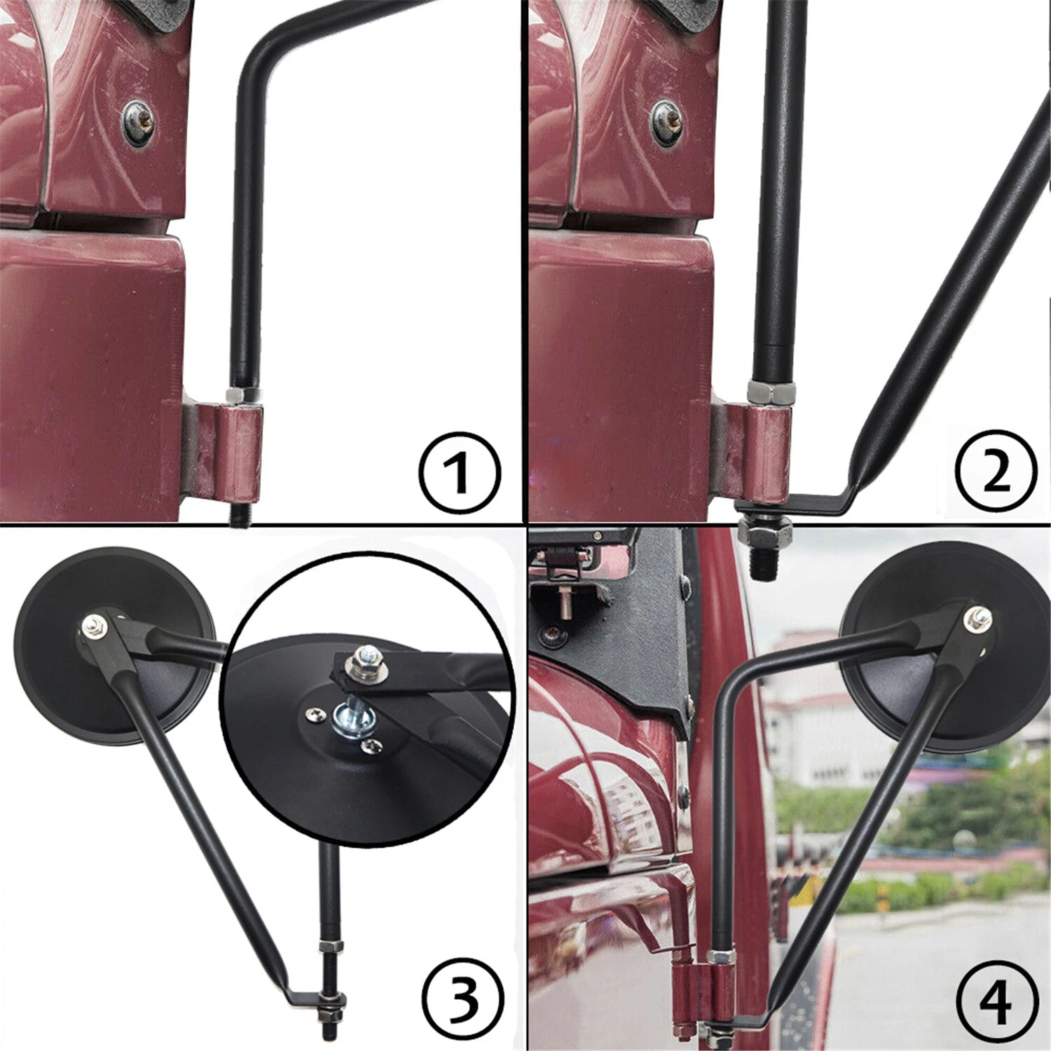 Round Door Hinge for Jeep Wrangler (2007–2017)