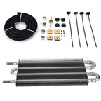 4 Row Aluminum Transmission Oil Cooler with Hose/Mounting Kit for Auto-Manual