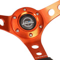 NRG Innovations RST-006OR 350mm Deep Dish Leather Steering Wheel for Universal