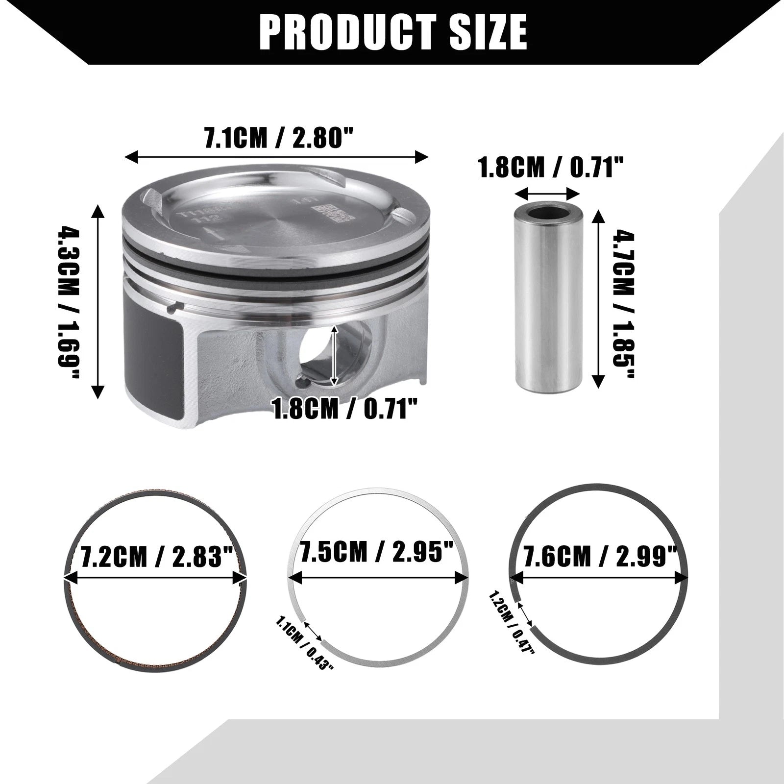 Set of 1 Engine Piston and Pin Snap Ring for Chevrolet Cruze (2011–2019)