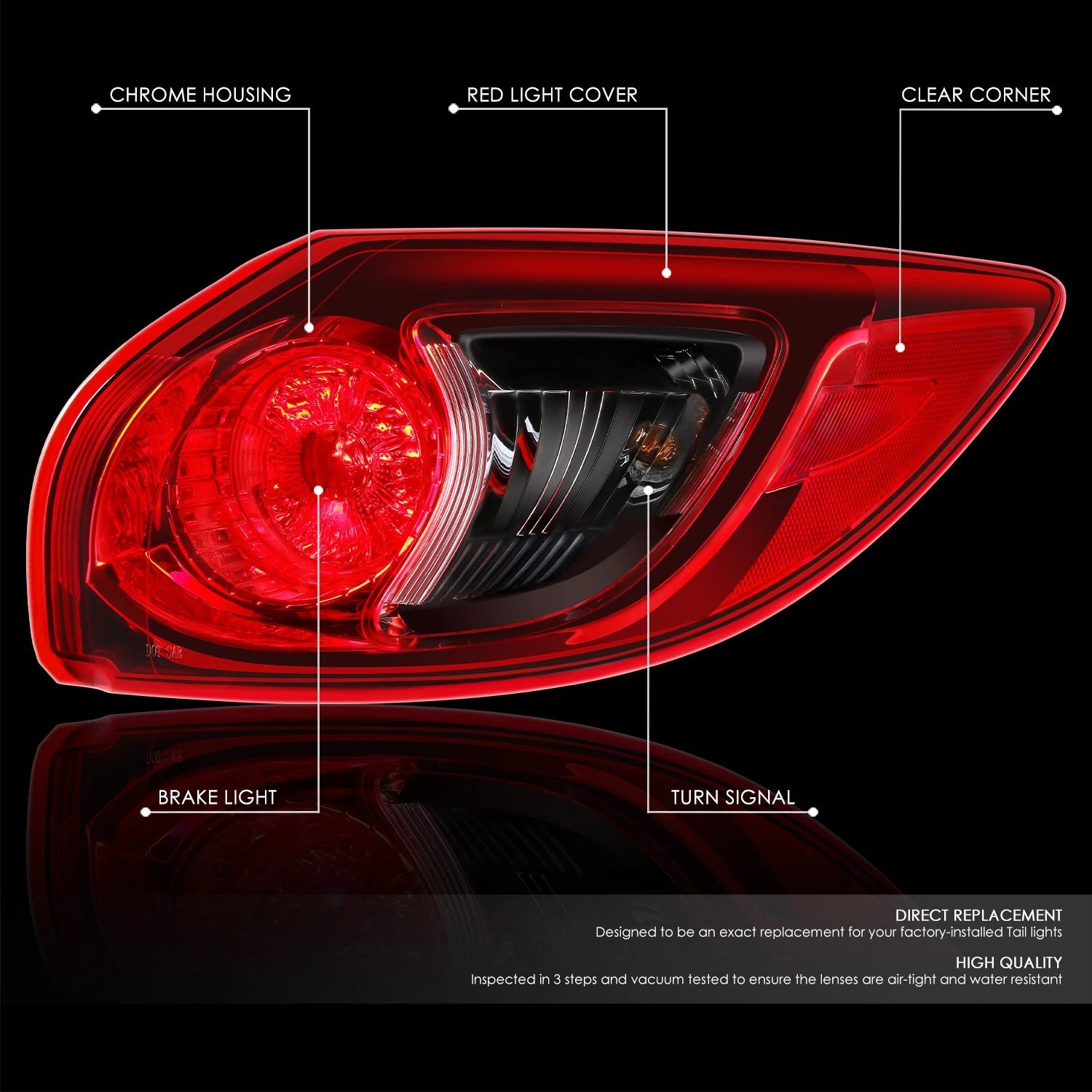 Right Side Outer Tail Light Brake Lamp Assembly for Mazda CX-5 (2013–2016)
