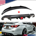 Carbon Rear Bumper Diffuser Trunk Spoiler w/LED for Infiniti Q50 (2014–2017)