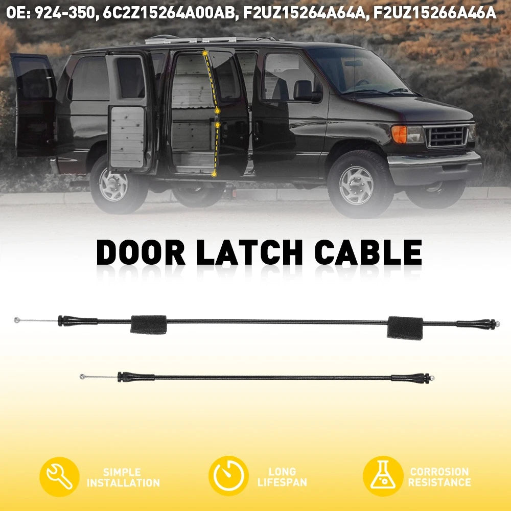 Rear Right Side Cargo Door Latch Cable & Rod for Ford E150 E250 E350 (1992–2014)