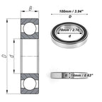 Deep Groove Ball Bearing 70x100x16mm for Scooter Skateboard (1 Pc)