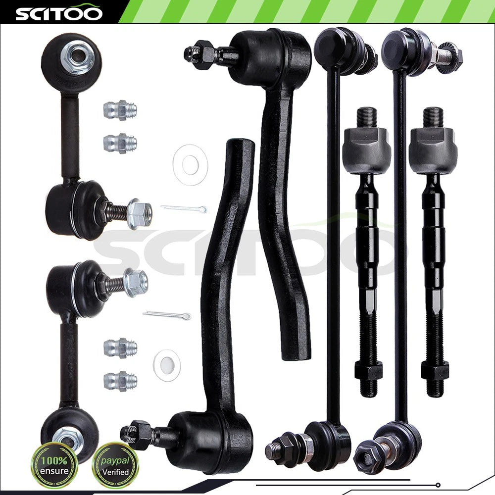 Set of 2 Front Tie Rod Ends & Sway Bar End Links for Toyota Corolla (2003–2008)