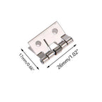 10x Silver Mini Spring Butt Hinge for Dollhouse Jewelry Chest (26x31mm)