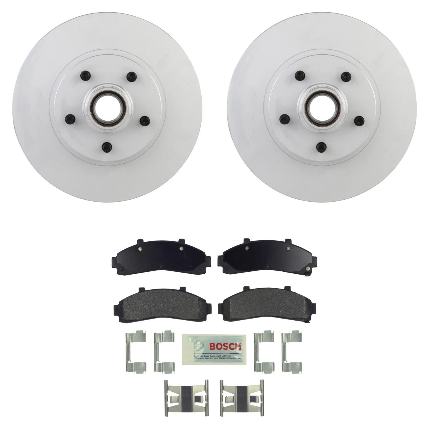 Set of 2 Bosch Front 286mm Rotors & Blue Ceramic Disc Brake Pads for Explorer Ranger
