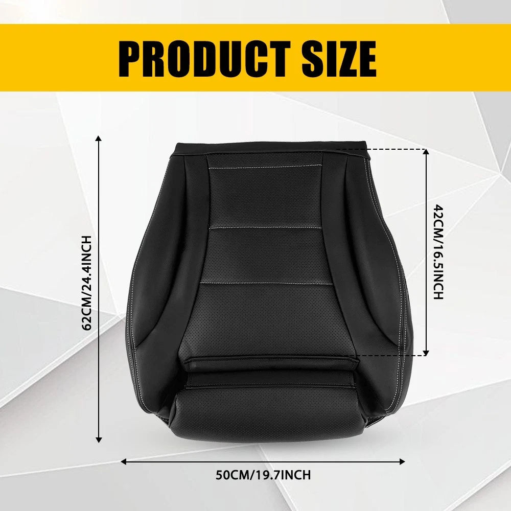 Front Driver Bottom Seat Cover for Mercedes Benz C300 (2015–2021) Black Leather