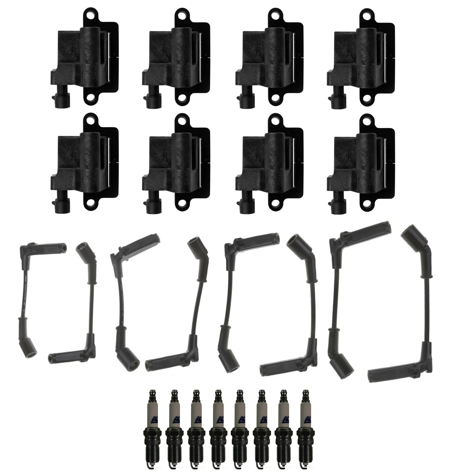Set of 8 Ignition Wires & Coils with 8 Spark Plugs for GMC Savana 2500 (2003–2006)
