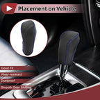 Gear Shift Knob Cover for Ford Fiesta (2009–2012) Black Blue Faux Leather