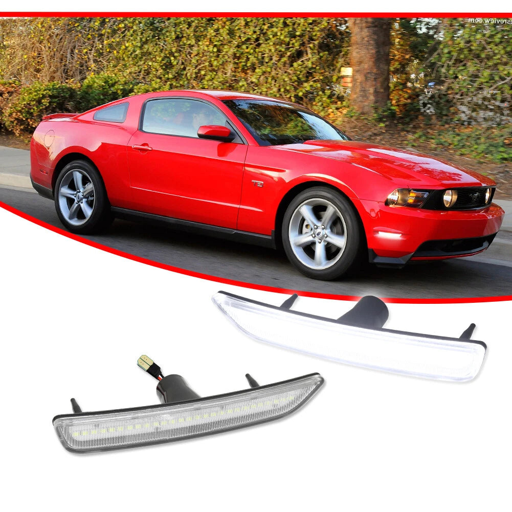 Clear Lens LED Side Marker Lights for Ford Mustang (2010–2014)