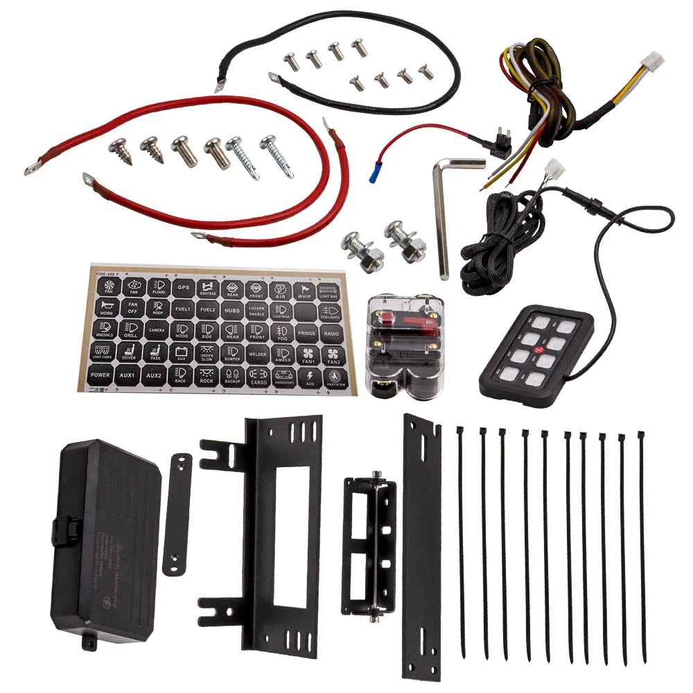 8 Gang LED Switch Panel Circuit Control Relay System for Car Truck Boat