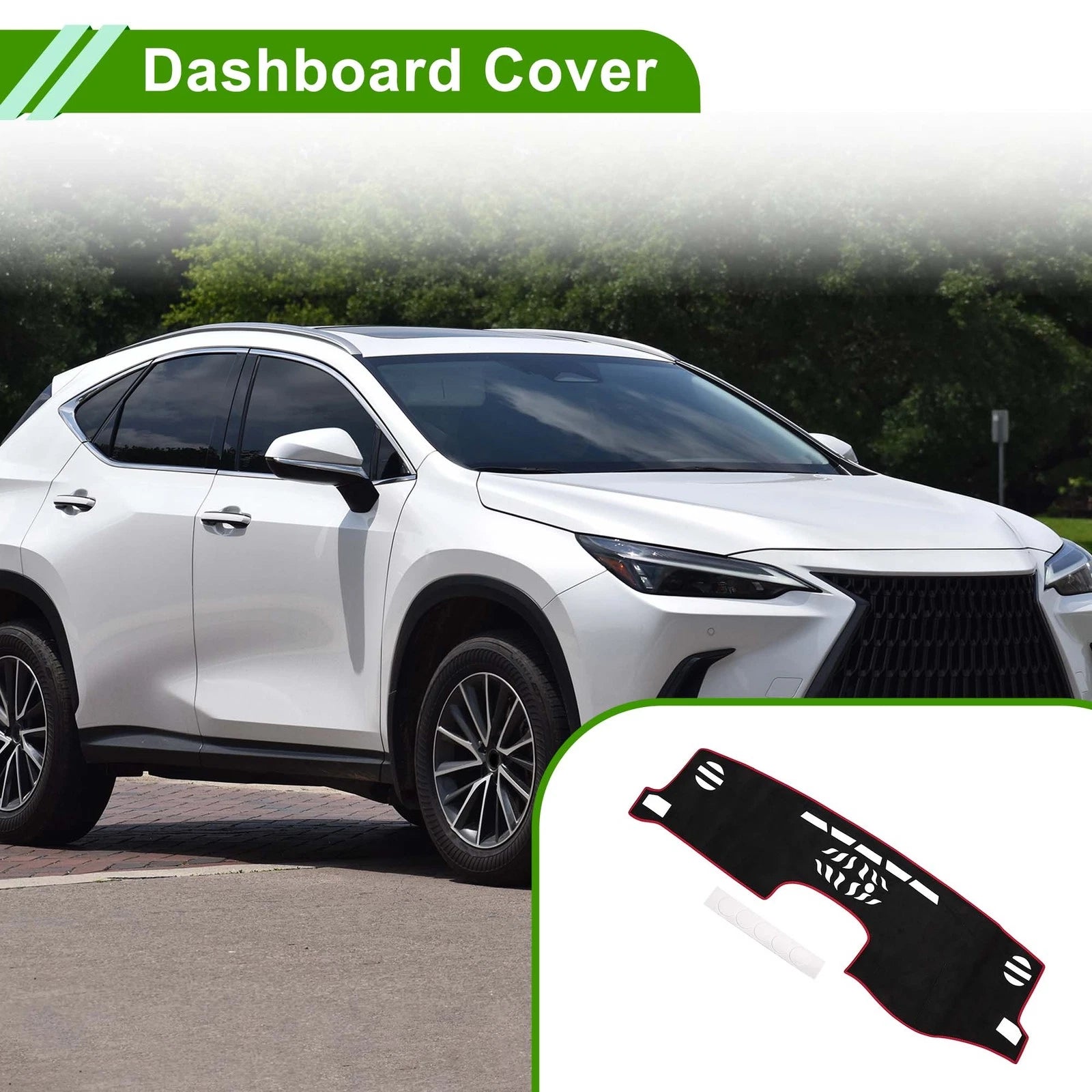 Dashboard Dash Cover Mat for Lexus NX200T/NX300/NX300h (2014–2020) Black Red