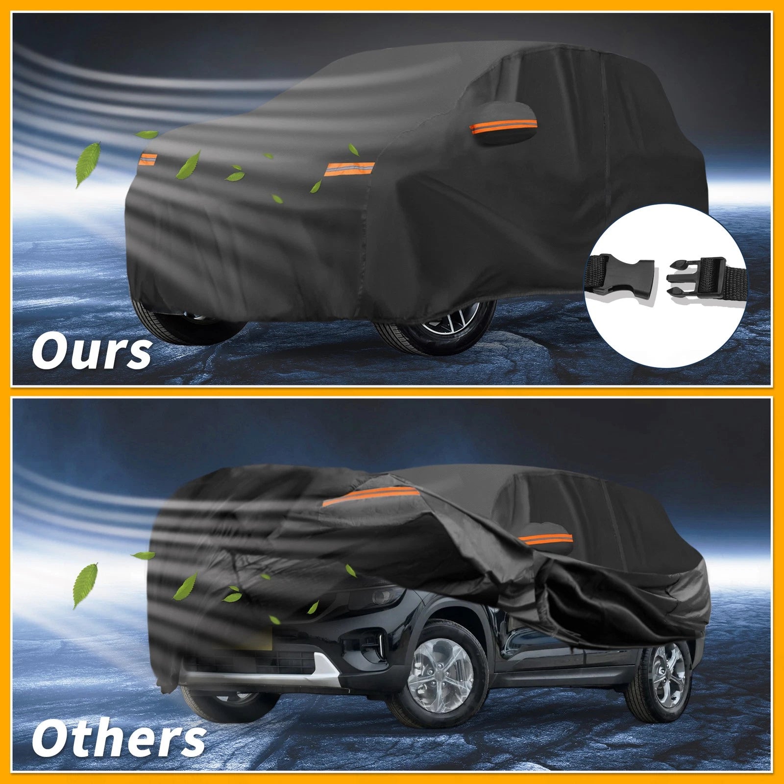Waterproof Car Cover for Kia Seltos (190T-PU, Black)