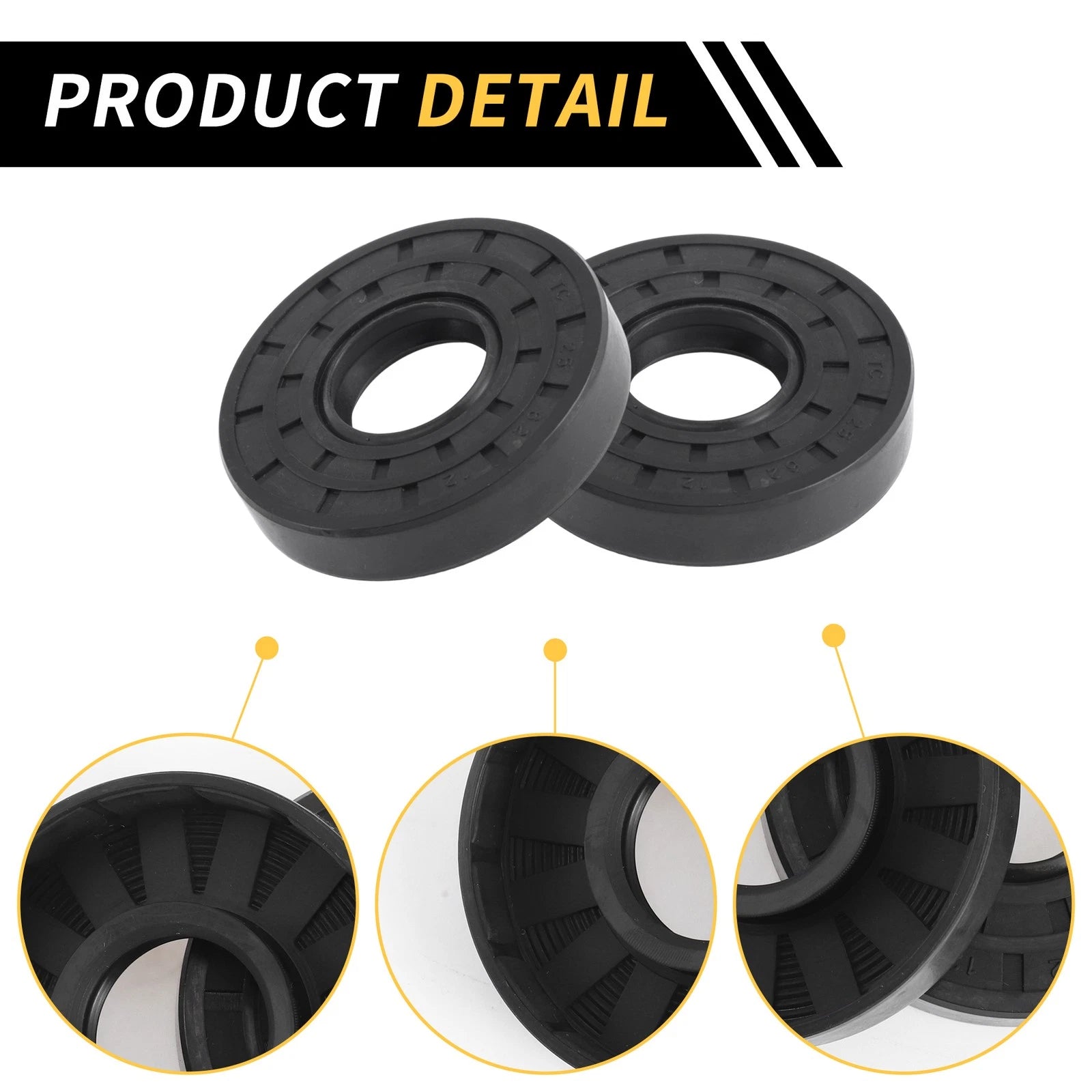 Set of 5 Oil Seal Rotary Shaft Seal NBR Rubber 25x62x12mm