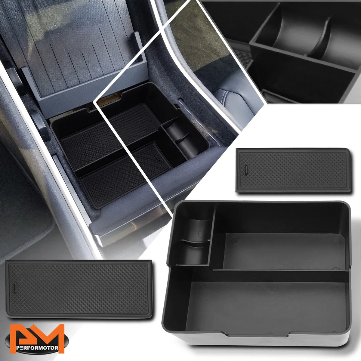 Center Console Storage Armrest Organizer Tray for Tesla Model 3 (2017–2019)
