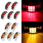 5X Yellow Side Signal Turn Lights for Pickup Lorry Truck Trailer + 5X Red