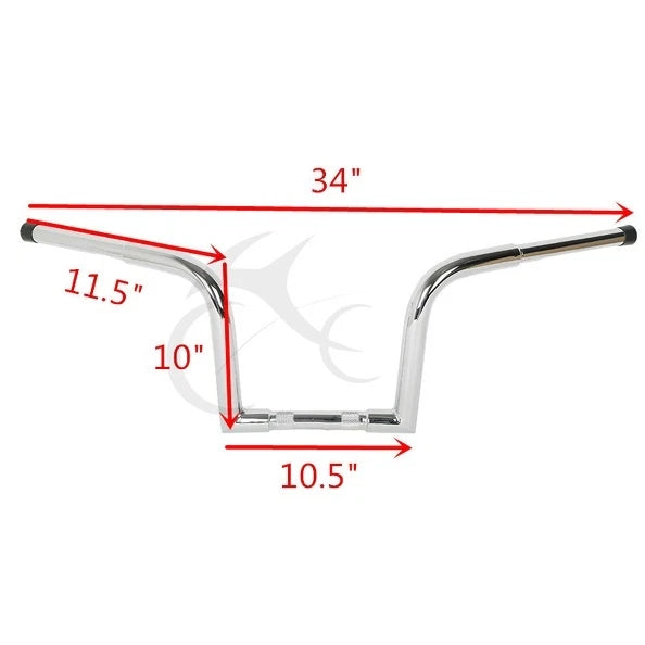 Chrome Ape Hanger Handlebar 1-1/4" for Harley Sportster (Fits 10" 12" 14" 16")