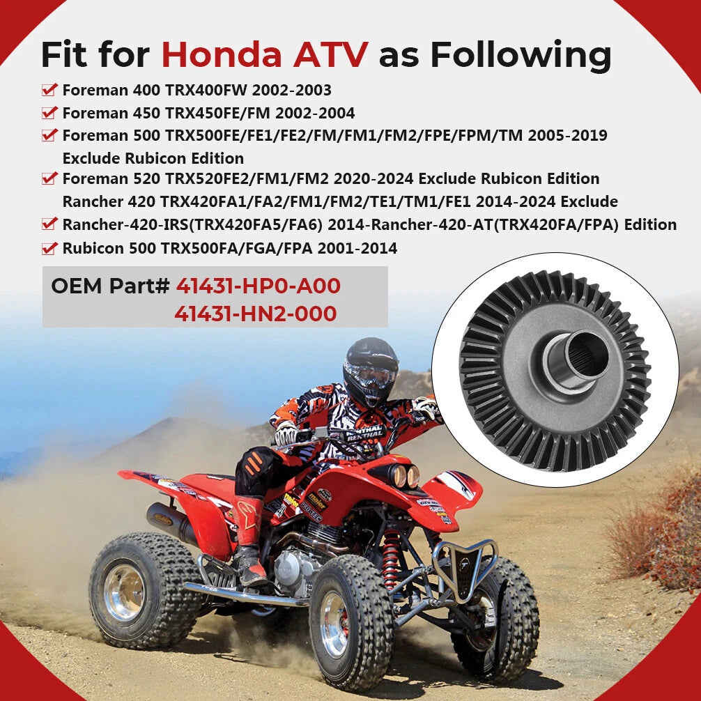 Rear Differential Ring Gear for Honda Foreman Rancher (#41431-HP0-A00)