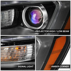 LED Projector Headlight Assembly for Acadia (2013–2016) - Left, Black Amber