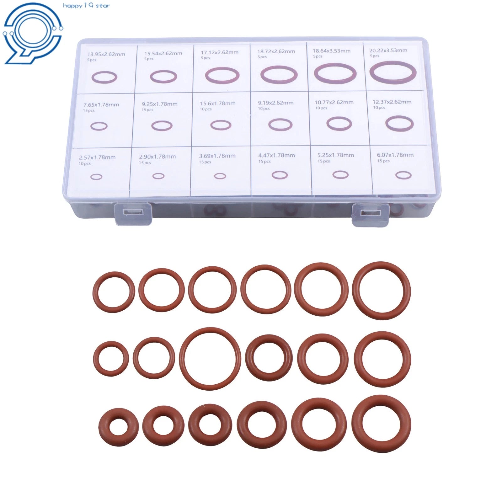 180 Pcs FKM O-Ring Kit for High Heat Applications