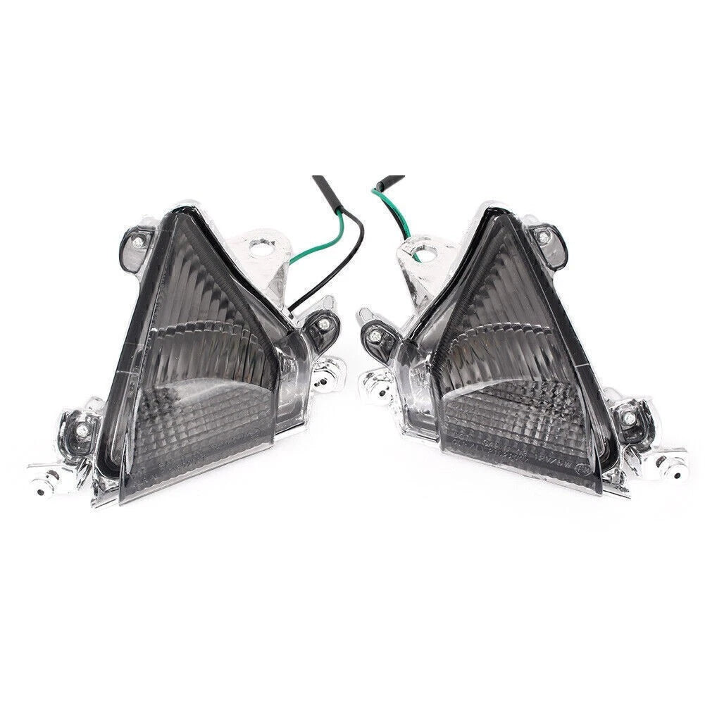 Front Turn Signal Smoke Lens Cover for Kawasaki Ninja ZX10R (2004–2005) Pair