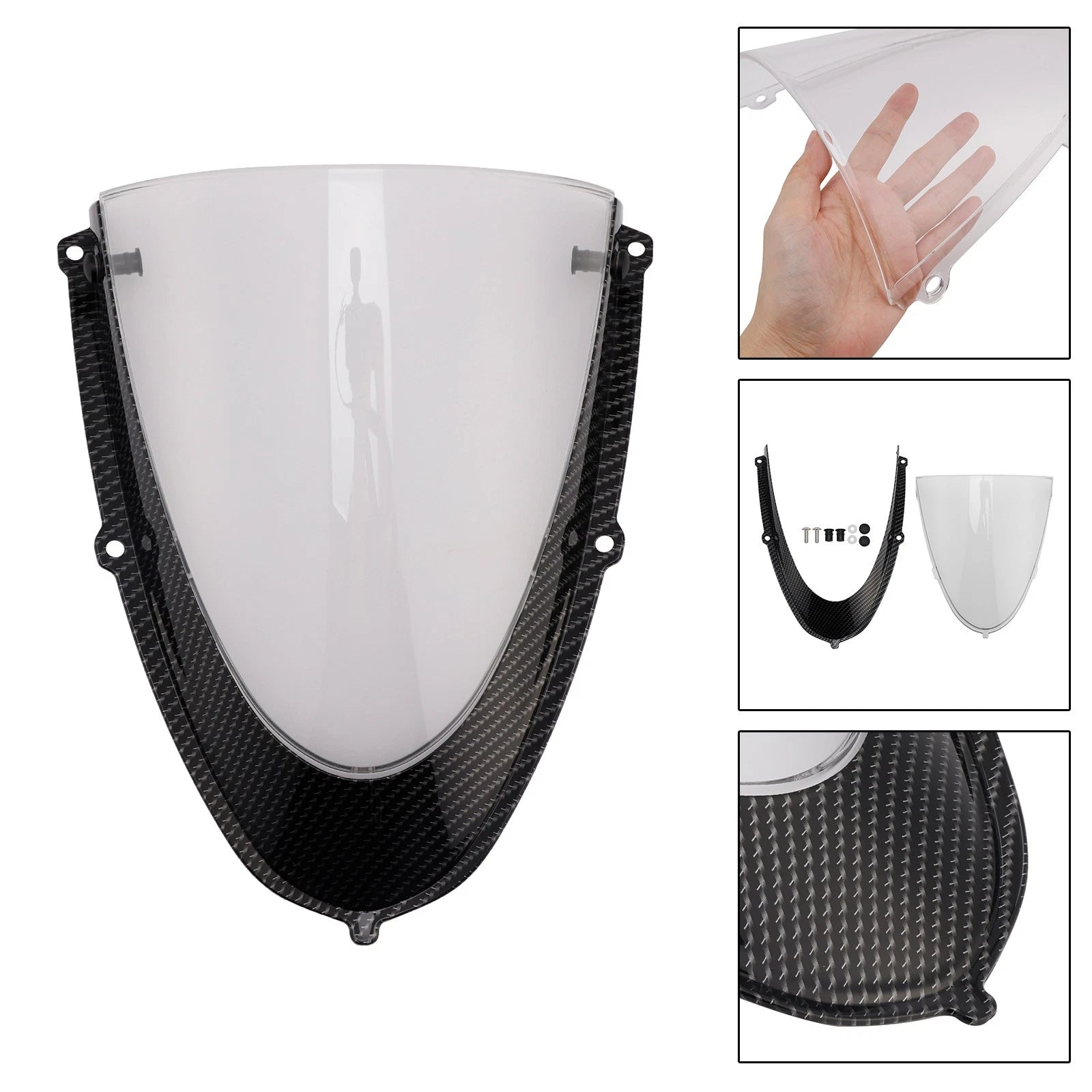 Headlight Fairing Windshield for Aprilia RS 660 (2020–2024) Simulated Carbon Clear