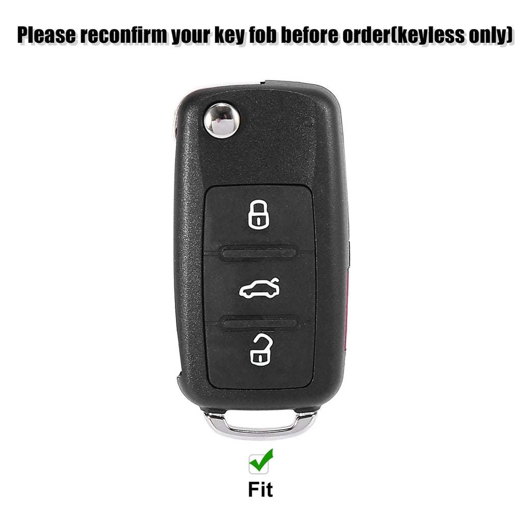 2pcs Silicone Key Fob Cover for Volkswagen Jetta GTI Passat Golf Tiguan (2010–2023)