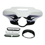 Outer Fairing for Harley FLHT FLHX (2014–2023) White Amethyst Black Licorice Flames