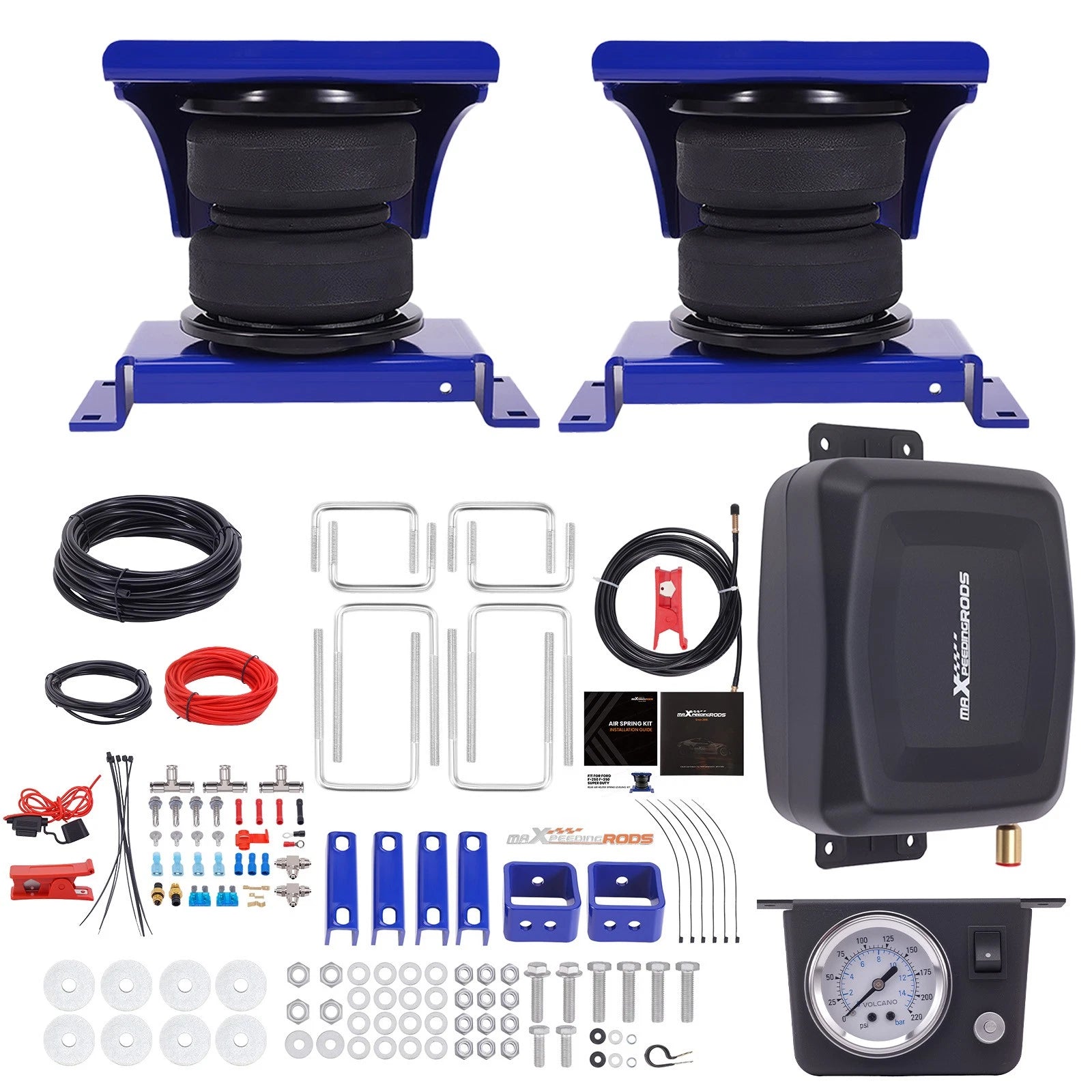 Air Suspension Helper Spring + Compressor Kit for F-250 F-350 (2005–2010)