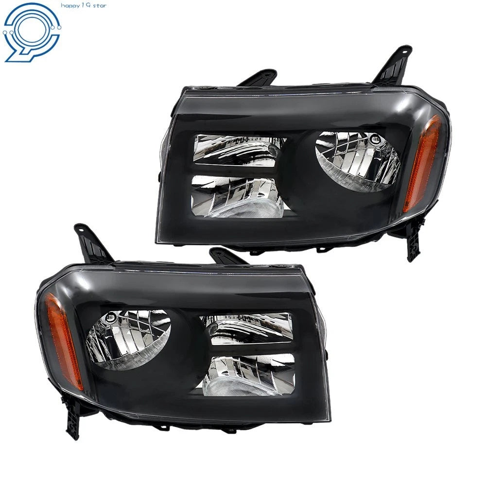 Pair of Halogen Headlamps for Honda Pilot (2012–2015) Black Housing