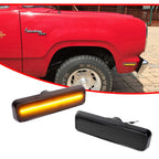 Smoked Amber LED Front Side Marker Lights for Dodge Ram Truck (1972–1993)