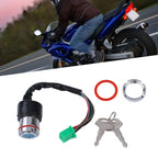 Waterproof 6-Wire Design Motorcycle Ignition Key Switch 2 Keys for Motorcycle