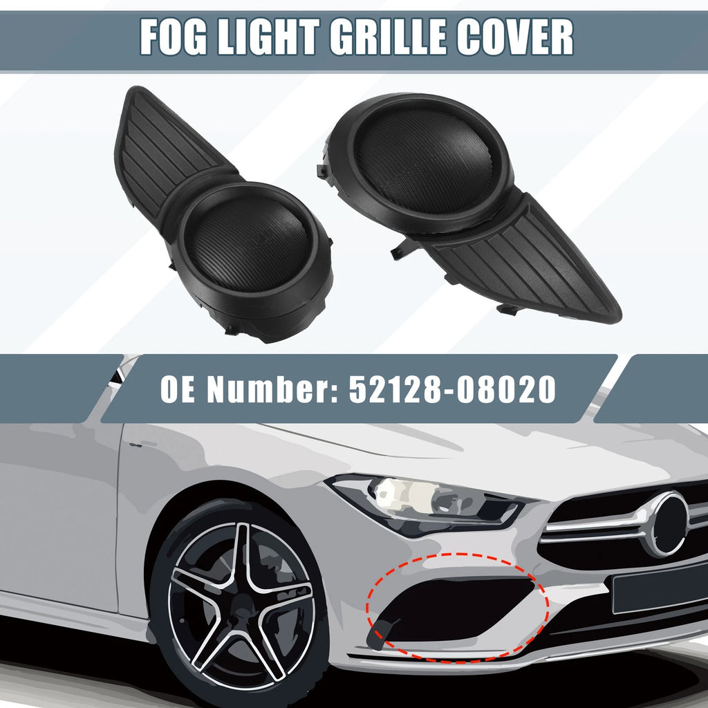 Pair Fog Light Grille Covers for Toyota Sienna (2011–2020) 52128-08020 52127-08020