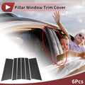 6 Pcs Door Pillar Window Trim for Toyota Sienta (2016–2022) Black Carbon Fiber