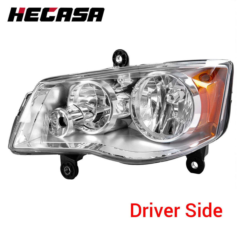Left Driver Headlight for Dodge Grand Caravan/Chrysler Town & Country (2011–2020)