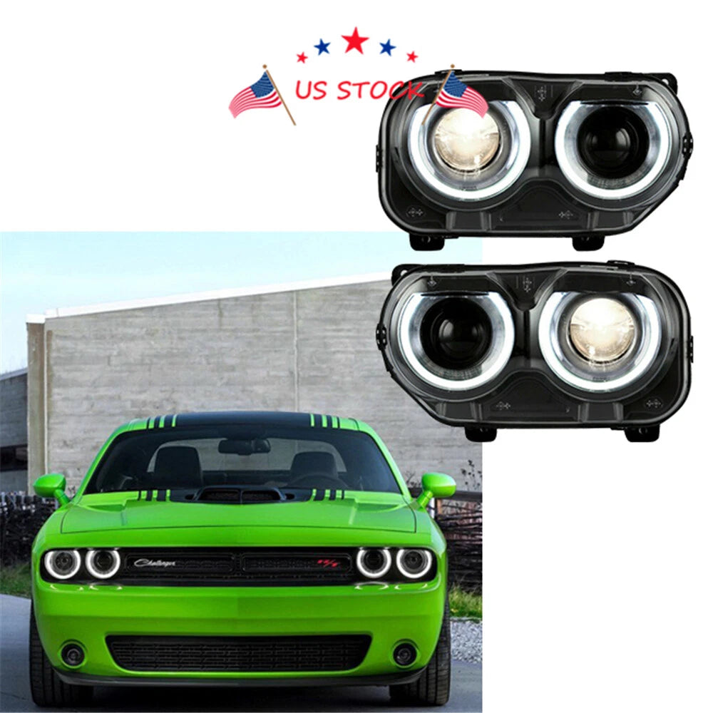Set of 2 Headlights for Dodge Challenger (2015–2019)
