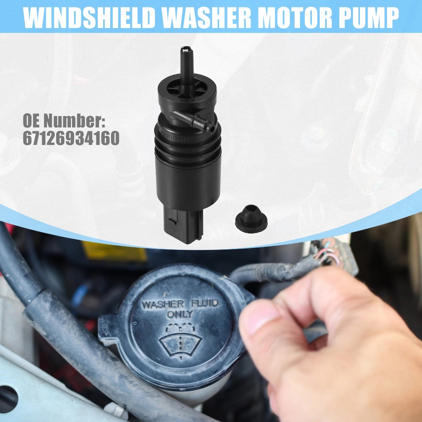 Windshield Washer Motor Pump No. 67126934160 for BMW 528i (2011–2016)