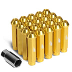 20Pcs J2 7075 Forged Aluminum M12x1.5 Open-End Lug Nut Set w/Adapter Gold
