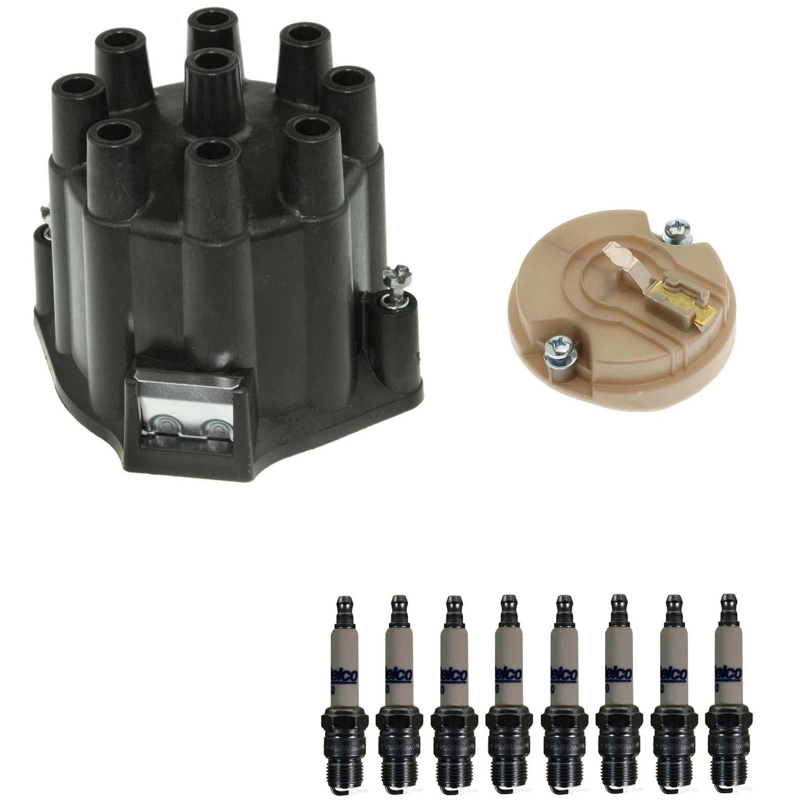 Distributor Rotor Cap & Spark Plugs Kit for GMC C35 K15 K35 Chevy Blazer (1975–1986)